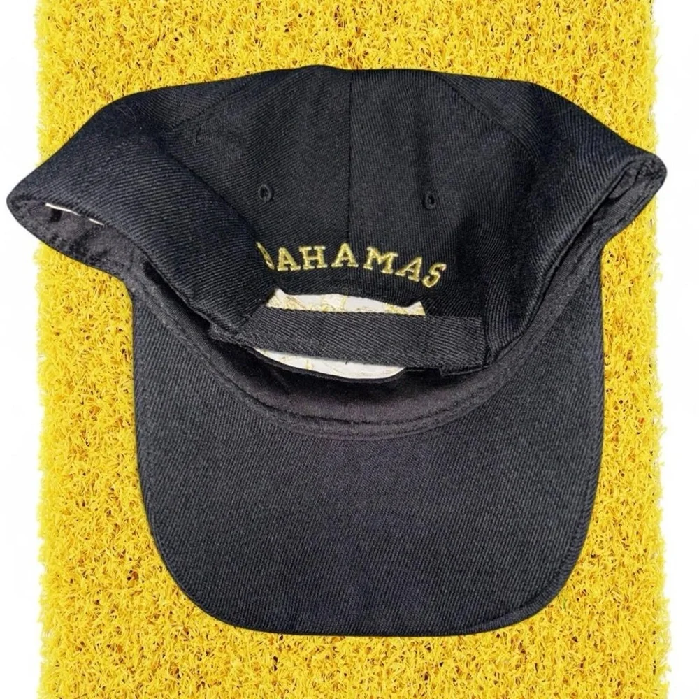 Bahamas Embroidered Black & Gold Baseball Cap